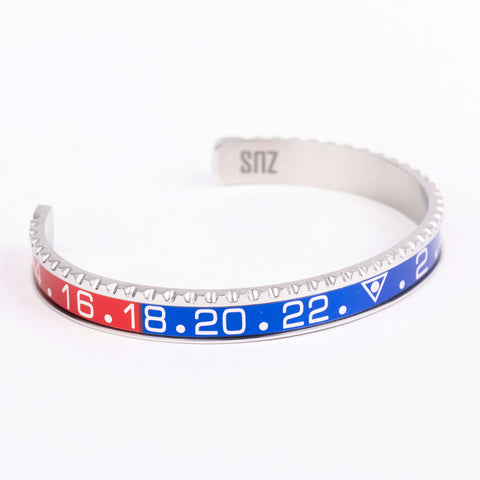 Blue & Red Stainess Steel Cuff